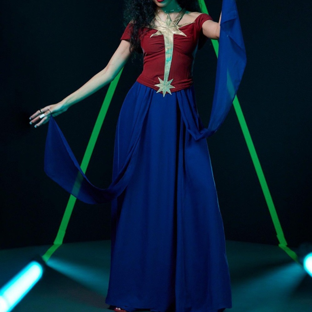 Her Universe The Marvels Captain Marvel Maxi Dress Hot Topic MCU Disney‎
